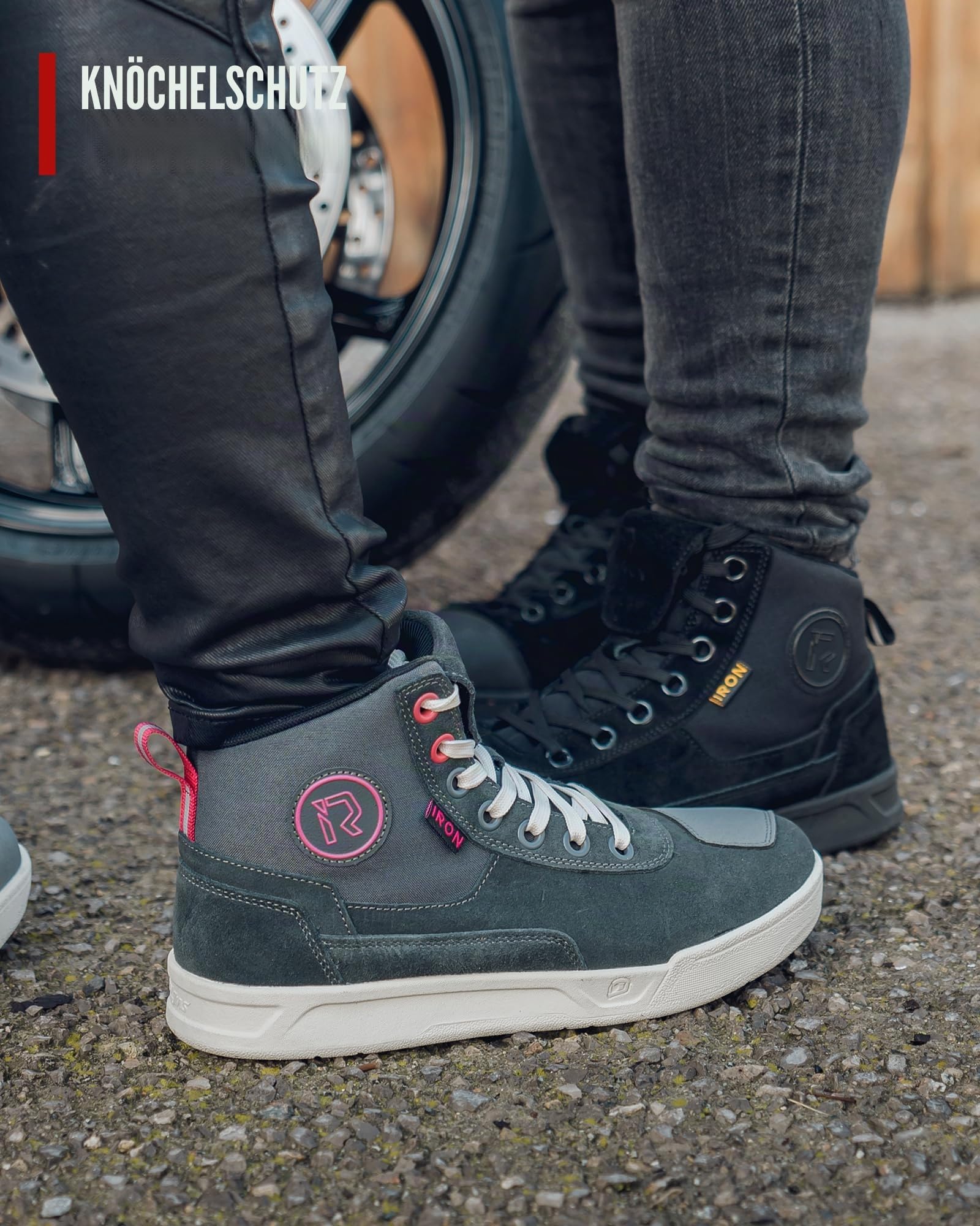IRON JIA'S Motorradschuhe Herren Motorradstiefel Herren Motorrad, rutschfeste, atmungsaktive