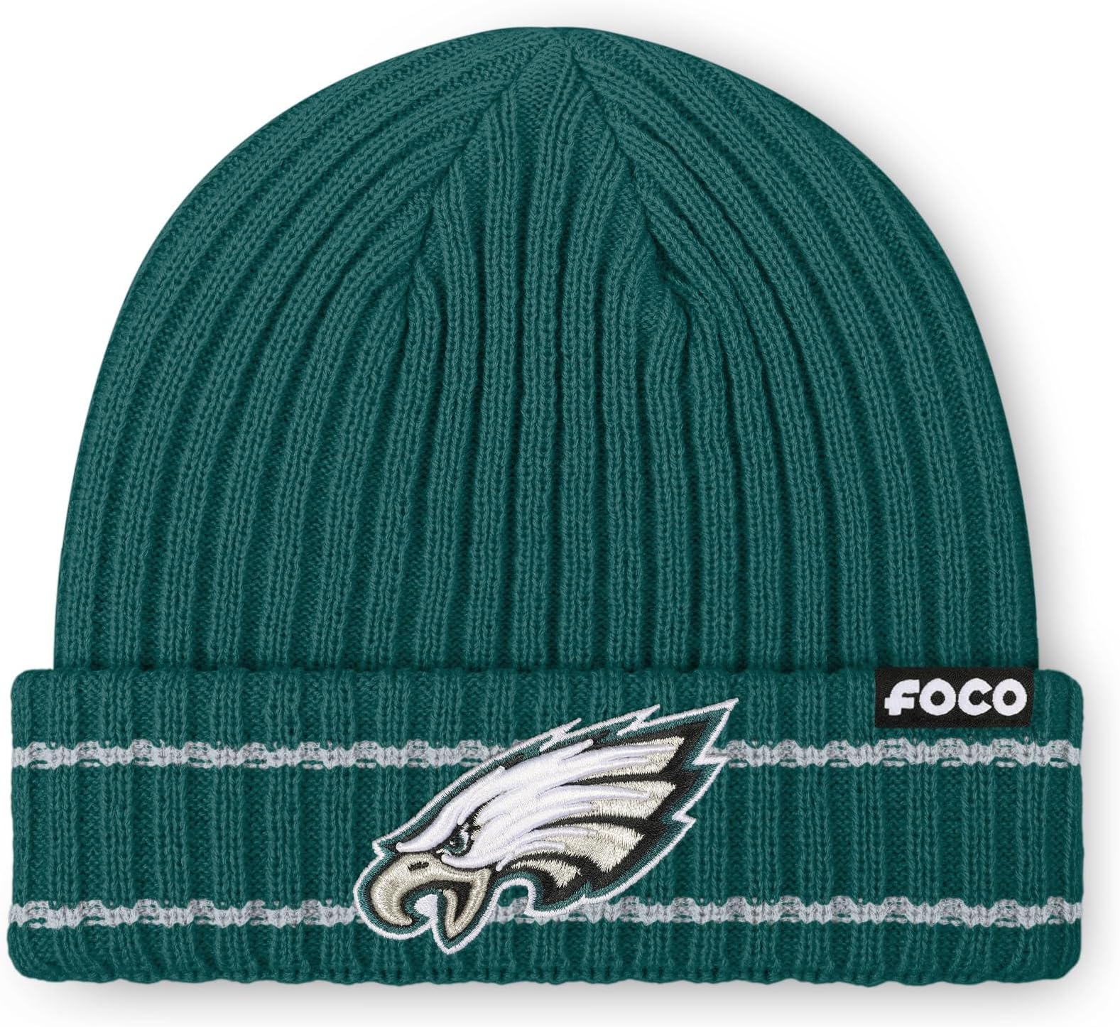 NFL Mens NFL Team Logo Ribbed Beanie Hat