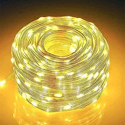 Genérico, Cordão Pisca Piscal Led Linha 30M com Lampadas Formato Gota 110V 8 Modos Iluminação Natal Casamentos Cor:Amarelo