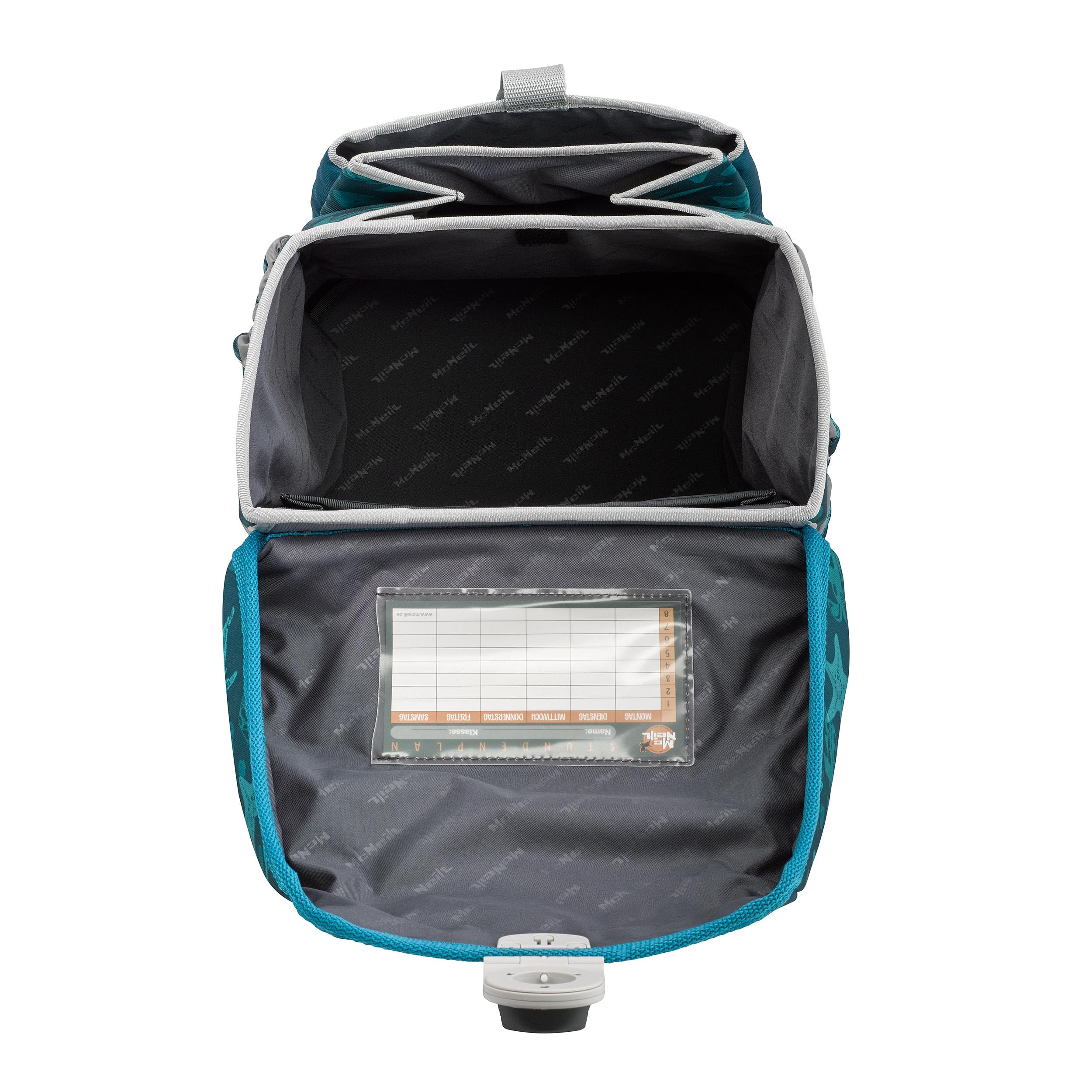 Familando - McNeill Ergo Complete Schulranzen Set - 6-teilig mit Federmappe - Orca Wal - Ergonomisch & 3-Fach verstellbar - 1150g leicht mit 20L Volumen & Reflektoren - aus recyceltem Ocean Plastic