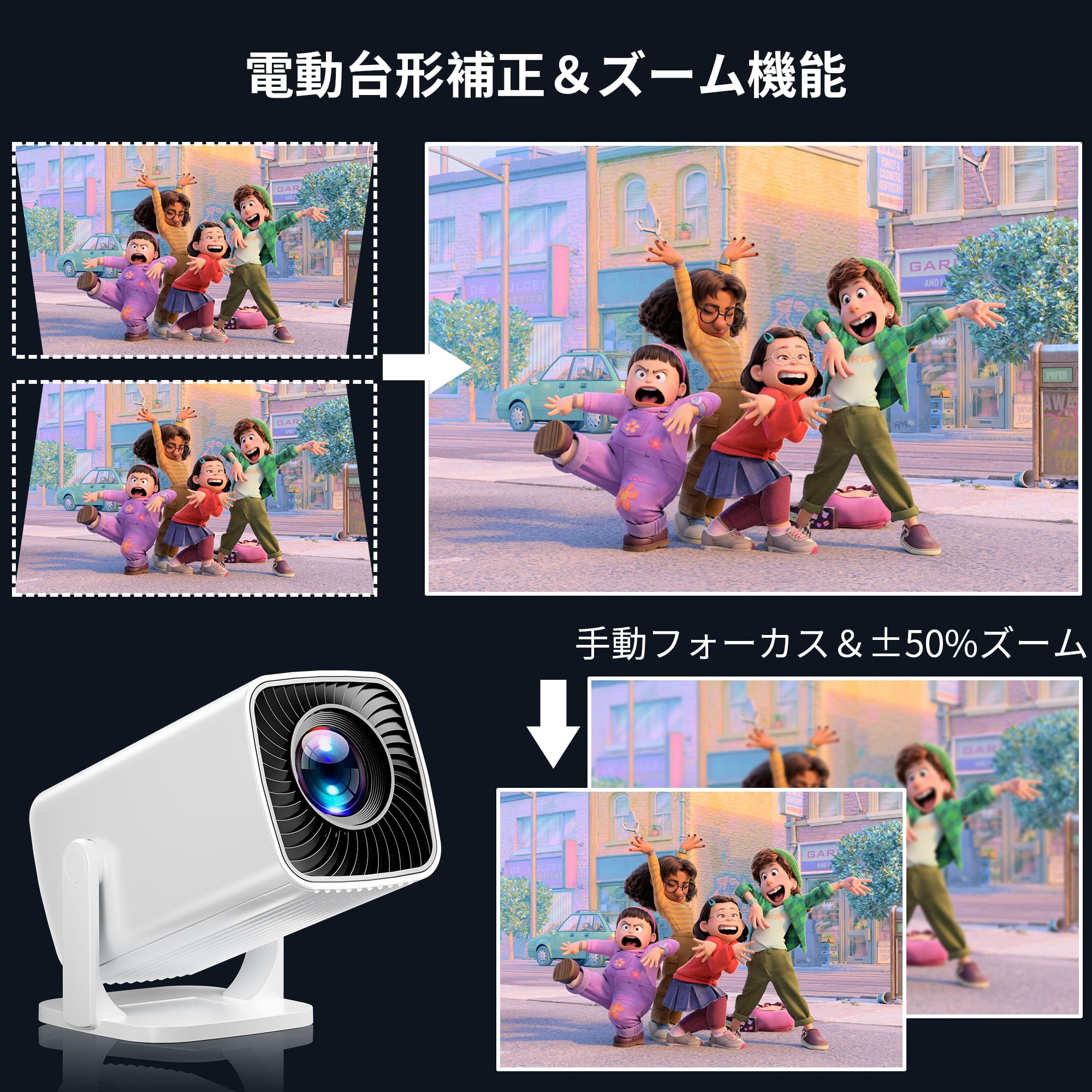 プロジェクター　小型　ポータブル　 三脚付き　天井投影 シャンパンゴールド LITHON プロジェクター本体 天井投影 小型 家庭用 手のひら