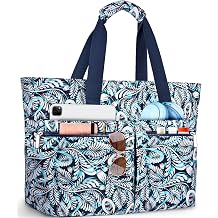 HUANLANG Large Beach Bags for Women Pool Bag with Zipper, Waterproof Sandproof Beach Tote Travel Bag with Wet Pocket