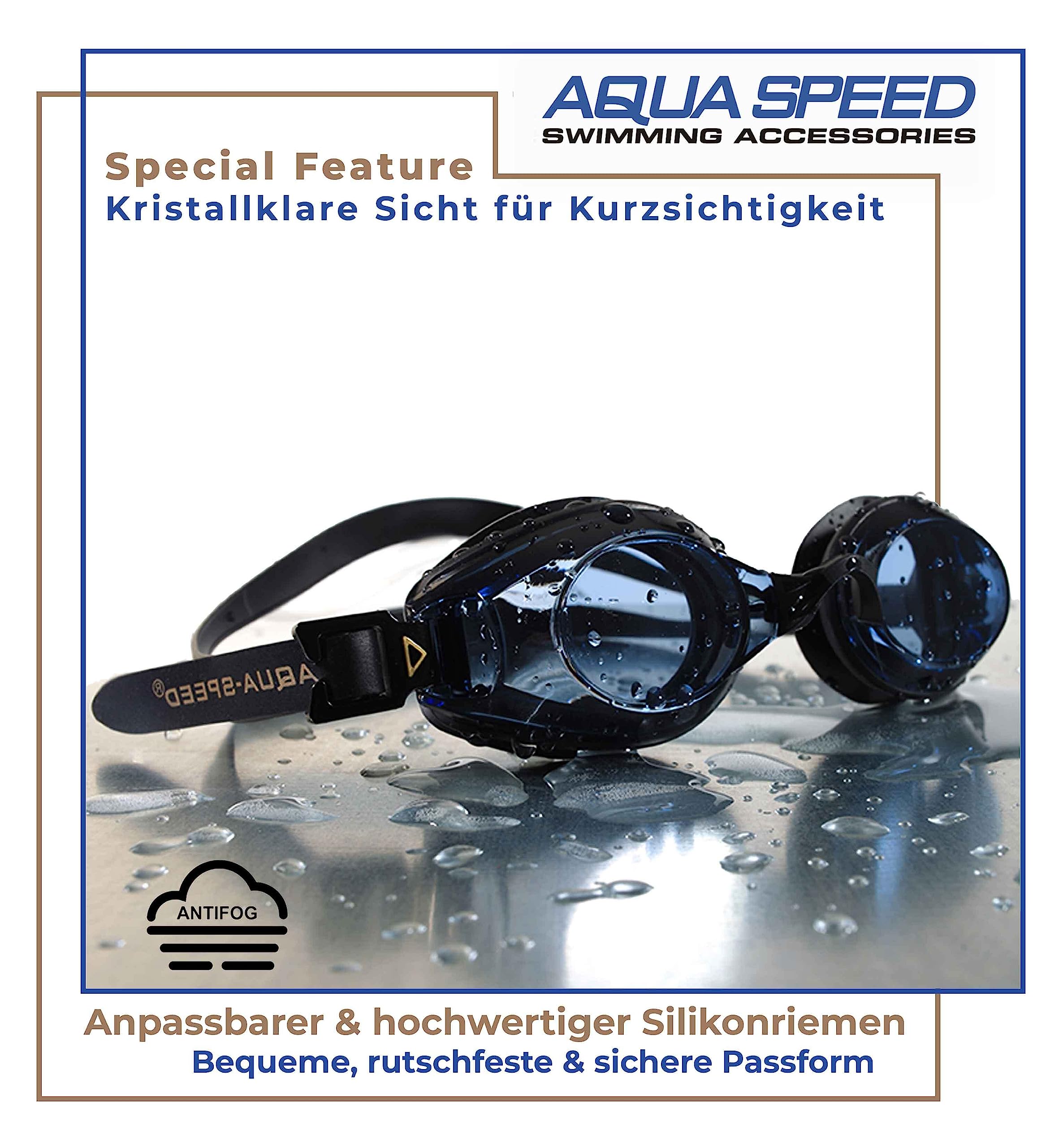 Aqua Speed ® Lumina, Lunettes de Natation avec dioptries de -1,5 à -8,0 / UVA/UVB de 100%