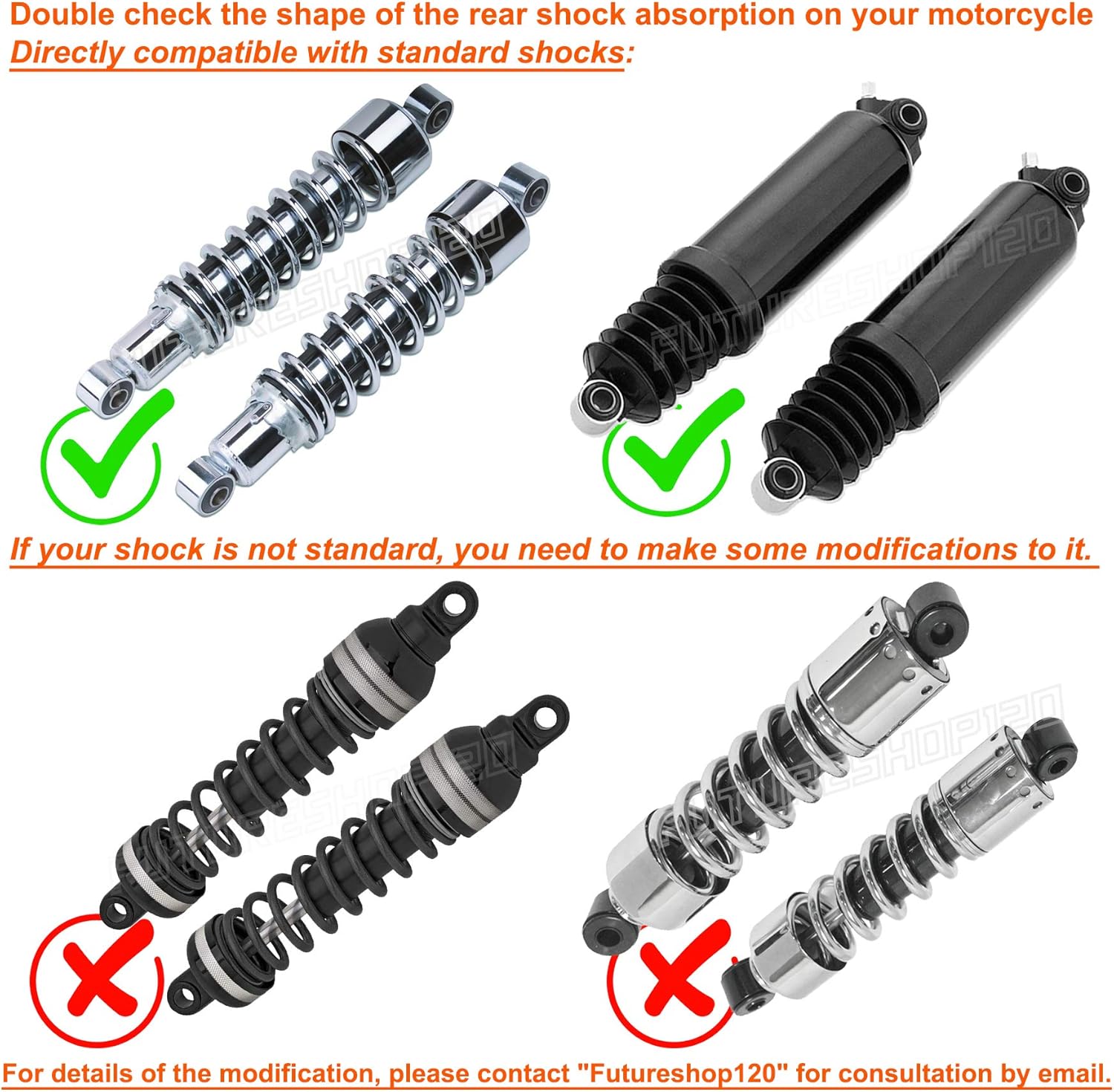 Fits 02-16 Electra Glide Touring Lowering Kit 1-3" Rear Shocks Drop Links for Road King FLHR + Road Glide + Street Glide + Ultra Limited + Ultra Classic + Limited FLHTKSE