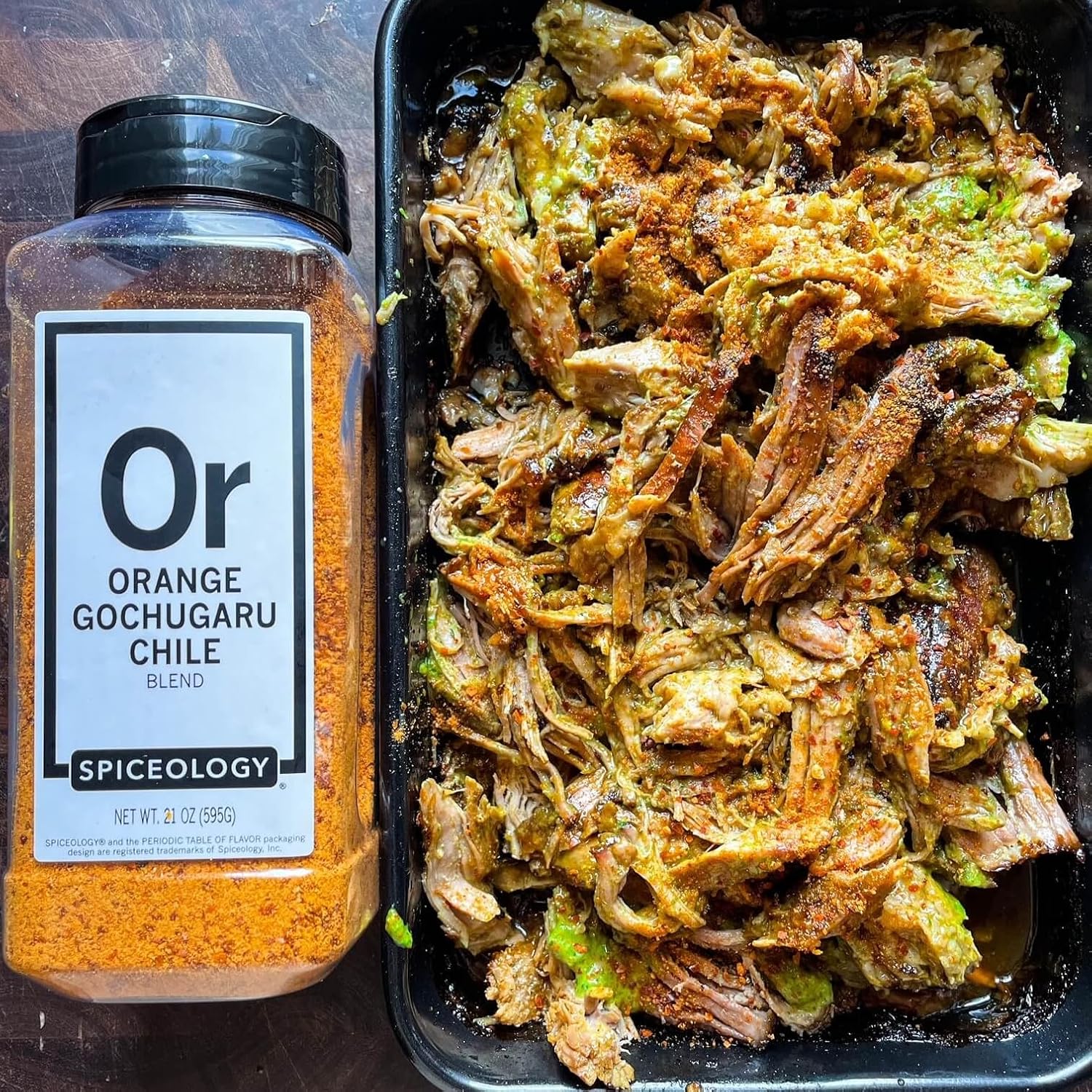 Spiceology – Orange Gochugaru Chile Seasoning – Sweet Heat Spice Blend with Korean Chile Flakes and Bright Citrus Zest – Bold Spice Rub for Chicken, Pork, Seafood & More – 21 oz