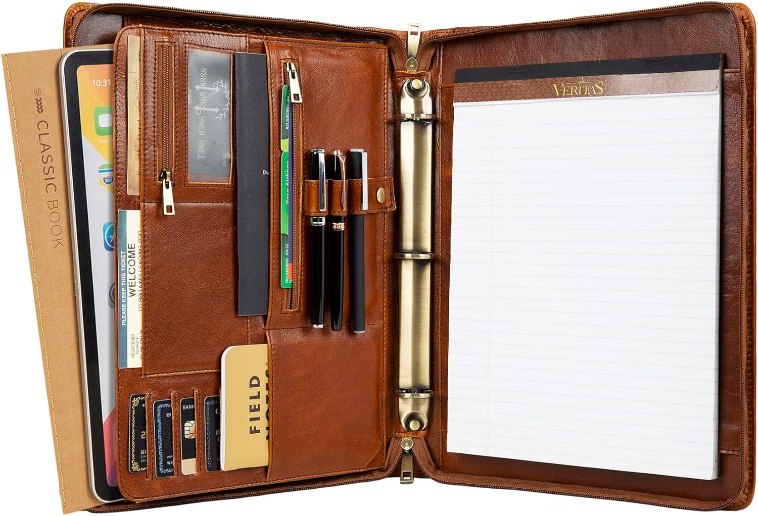 Leather Portfolio Binder, Professional Binder Organizer