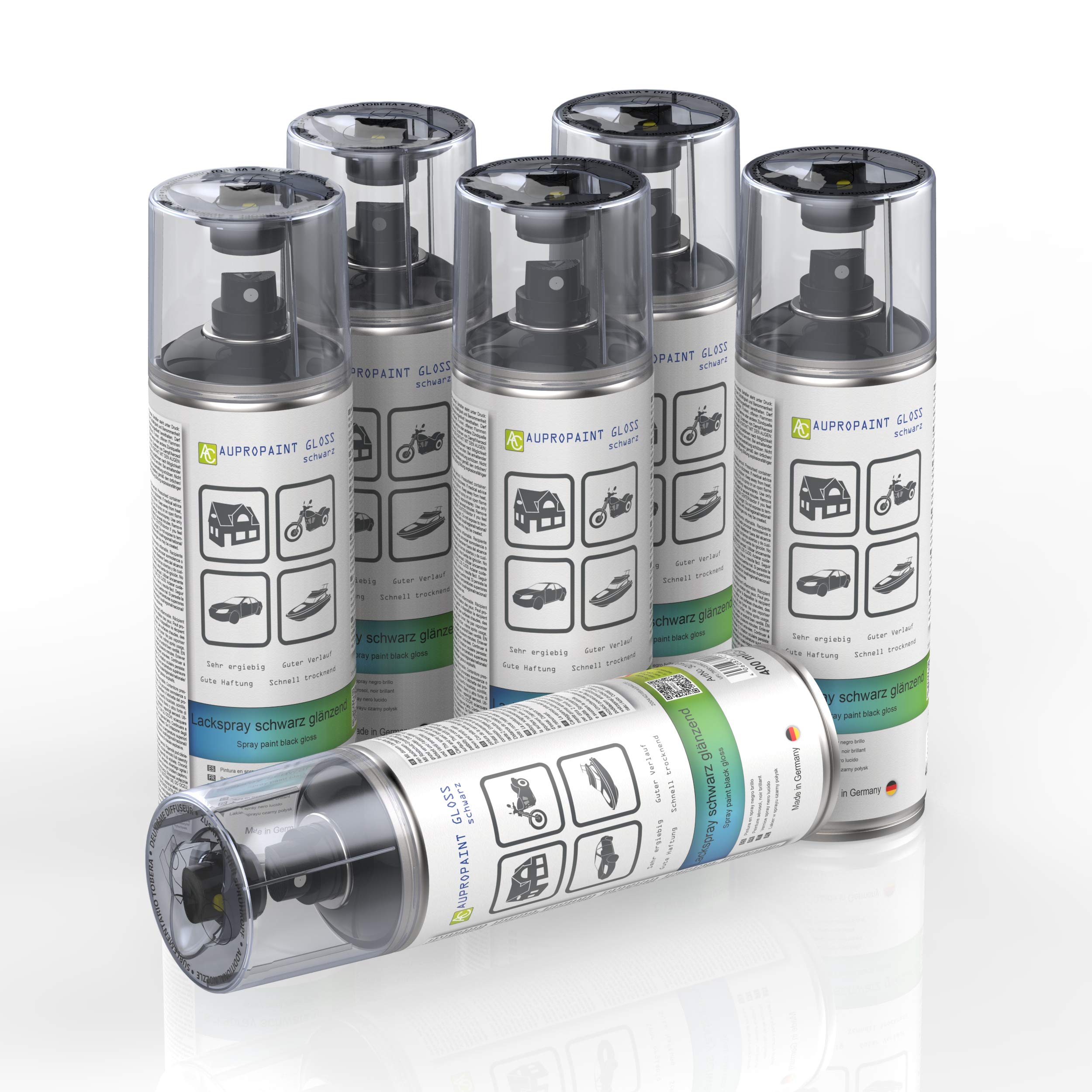 AUPROPAINT Gloss Vernice Spray Nero Lucido 400 ml