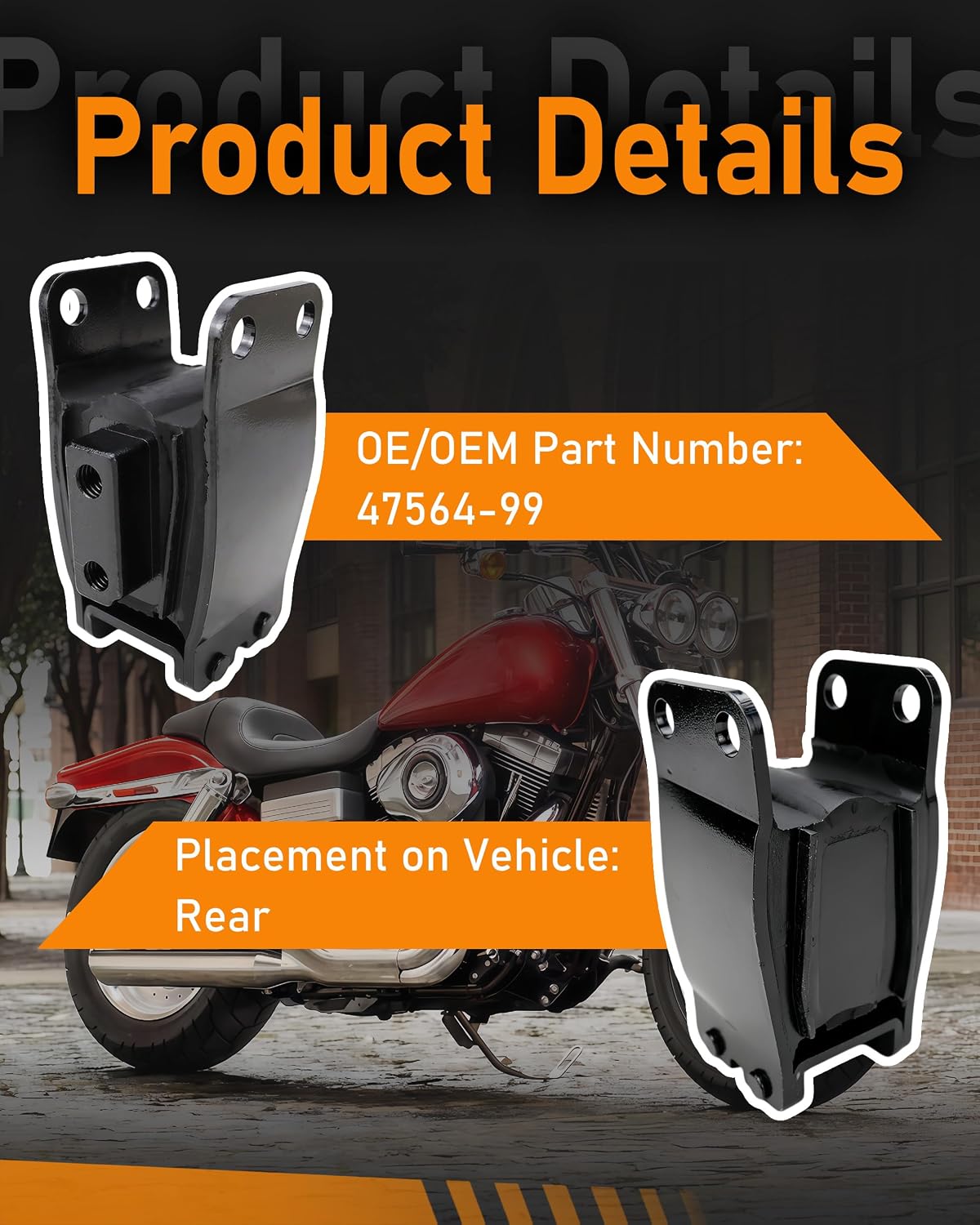 Rear Isolator Motor Mount Compatible with Harley Dyna Street Bob Low Rider