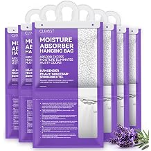 CLEVAST Moisture Absorbers Packets - 15.2 OZ, 6 Pack Large Dehumidifier Bags for Closet, Hanging Humidity Absorber in Wardrobes, Bedrooms, Bathrooms - Lavender Scented