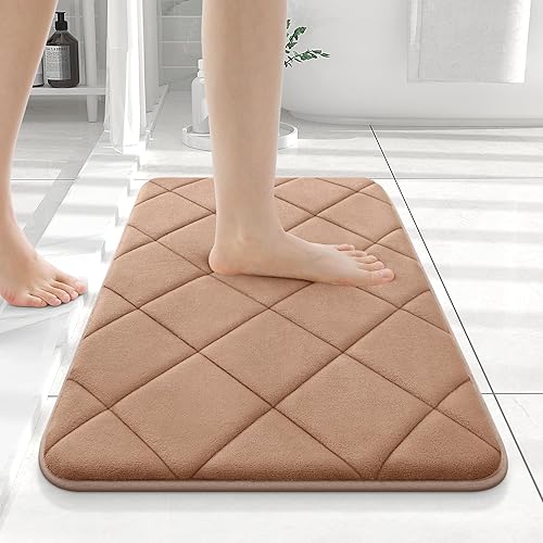 Miniatura 47 de OLANLY Tapete de baño de espuma viscoelástica de 24 x 16 pulgadas, ultra suave y absorbente, lavable a máquina, cómodo tapete de baño para suelo de