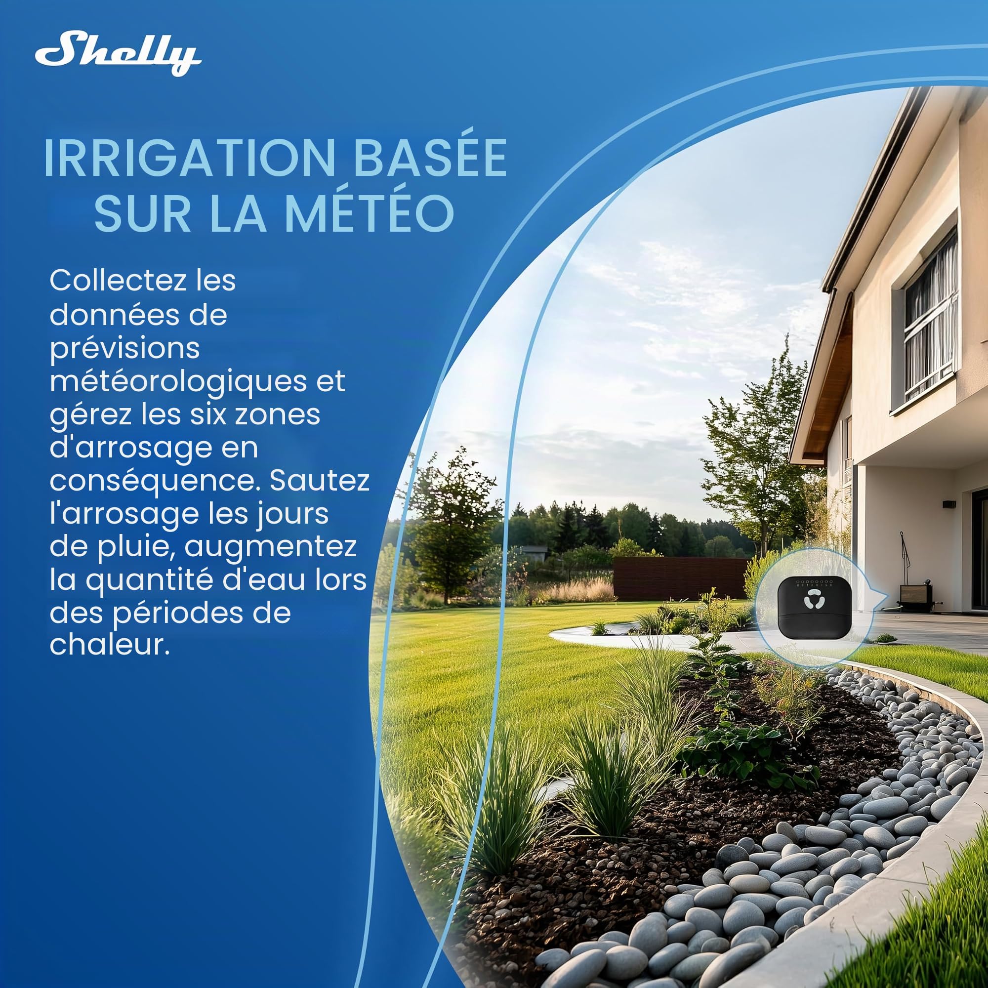 Shelly Europe FRANKEVER Sprinkler Controller FK-06X – Contrôleur d'irrigation de Jardin connecté Wi-FI, 6 Zones, Durée et débit d'arrosage réglables, Sorties 24 VAC, Shelly Smart Control app