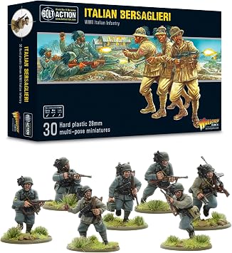 Warlord Games Bolt Action WWII Italian Bersaglieri Figures 156 Military Table Top Wargaming Plastic Model Kit 402015802