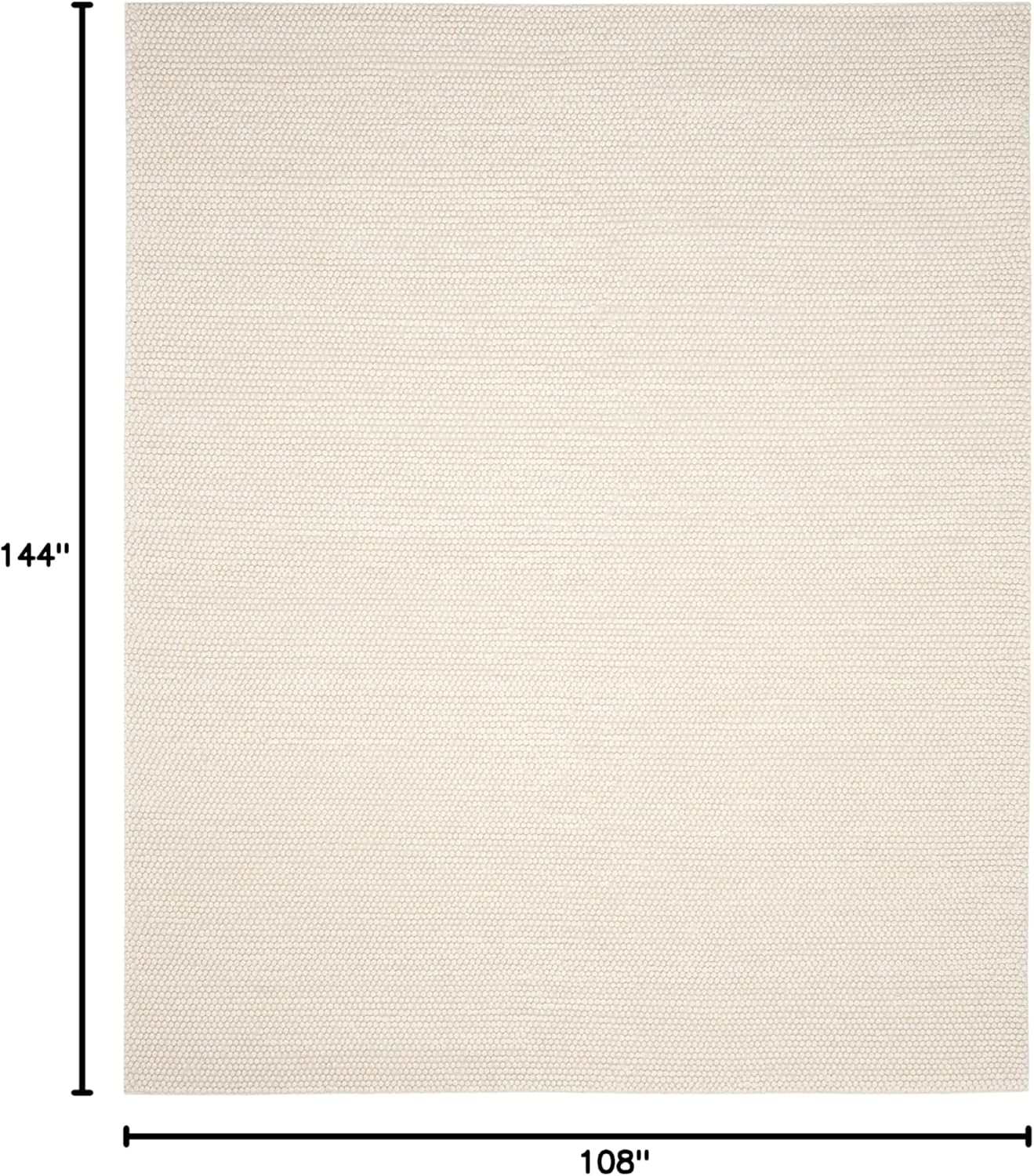SAFAVIEH Area Rug 9x12 - Natura Collection - Large - Ivory, Handmade Wool Blend, Textured Design, Ideal for Living Room, Bedroom, Dining Space (NAT620A) 9' x 12' (Rectangular) Ivory
