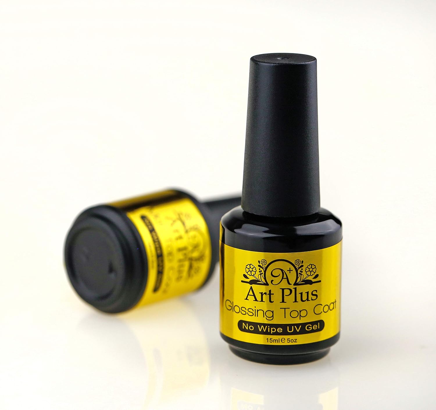 ArtPlus 15ml x 2 (2-Pack) Lacquer Nail Top Coat Soak off UV Gel Polish for Nail Art Protection