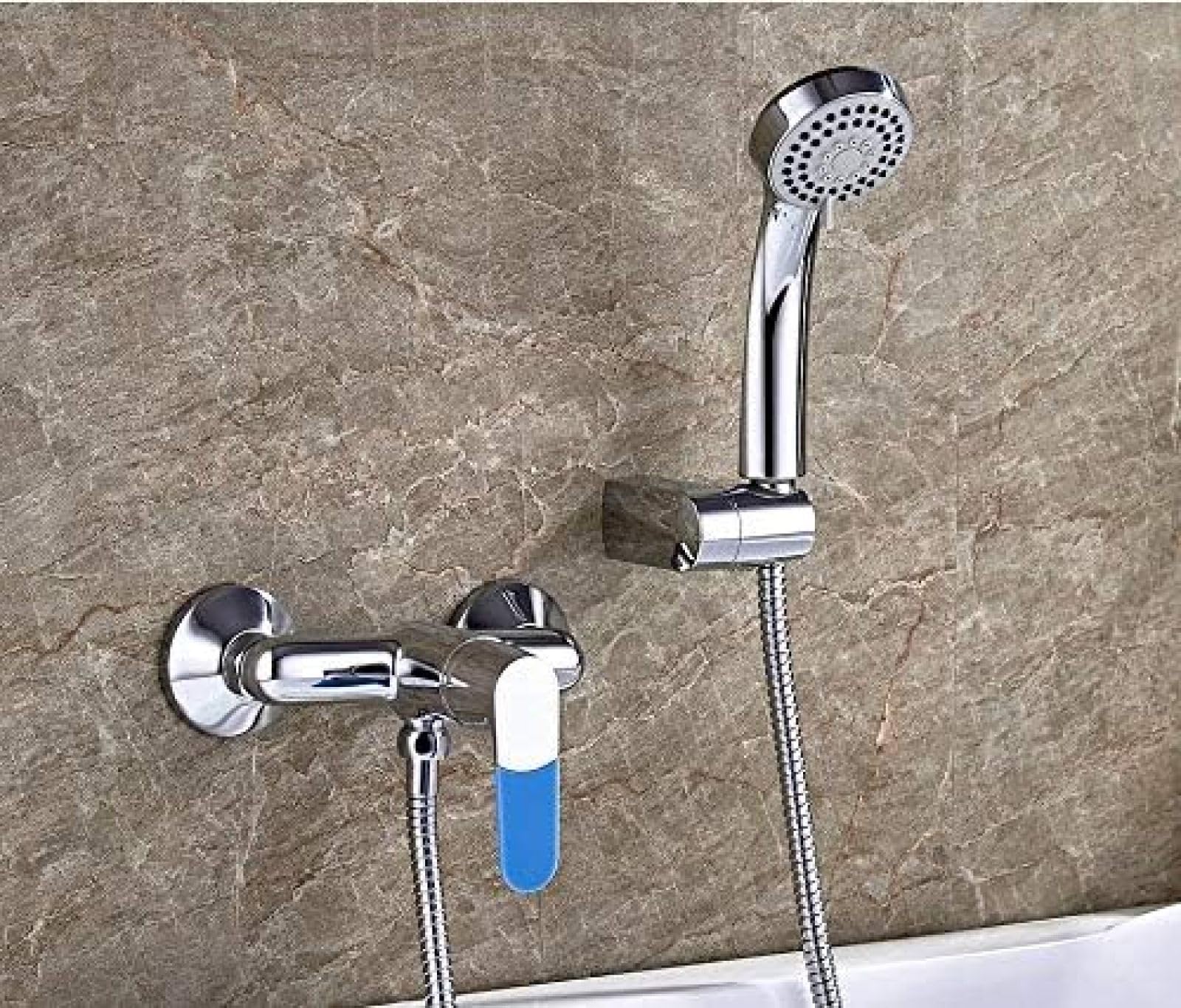 GLJTUO Shower system, Kitchen Taps Chrome Plated Bath Bathtub Faucets Set Bathtub Mixer Faucet Bath Rain Shower Tap Bathroom Shower Head Brass Faucets