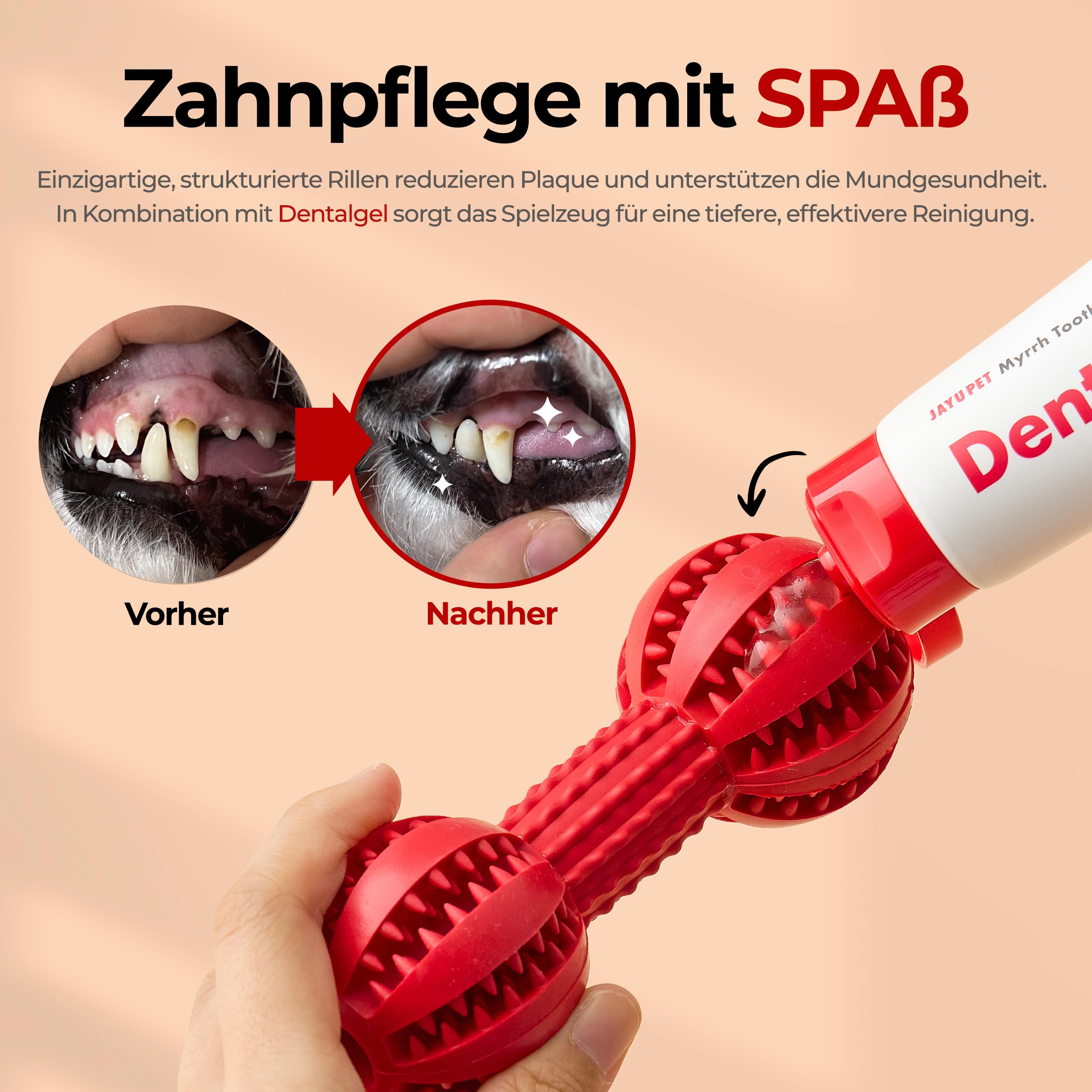 JAYU PET Zahnbürstenspielzeug Hundekauspielzeug für Aggressive Kauer, langlebiges Zahnkauen für kleine und mittelgroße Hunde, Zahnreinigungsspielzeug, um sie zu beschäftigen, Plaque und Zahnstein zu | Aggressive Kauer, langlebiges Zahnspielzeug, Zahnreini