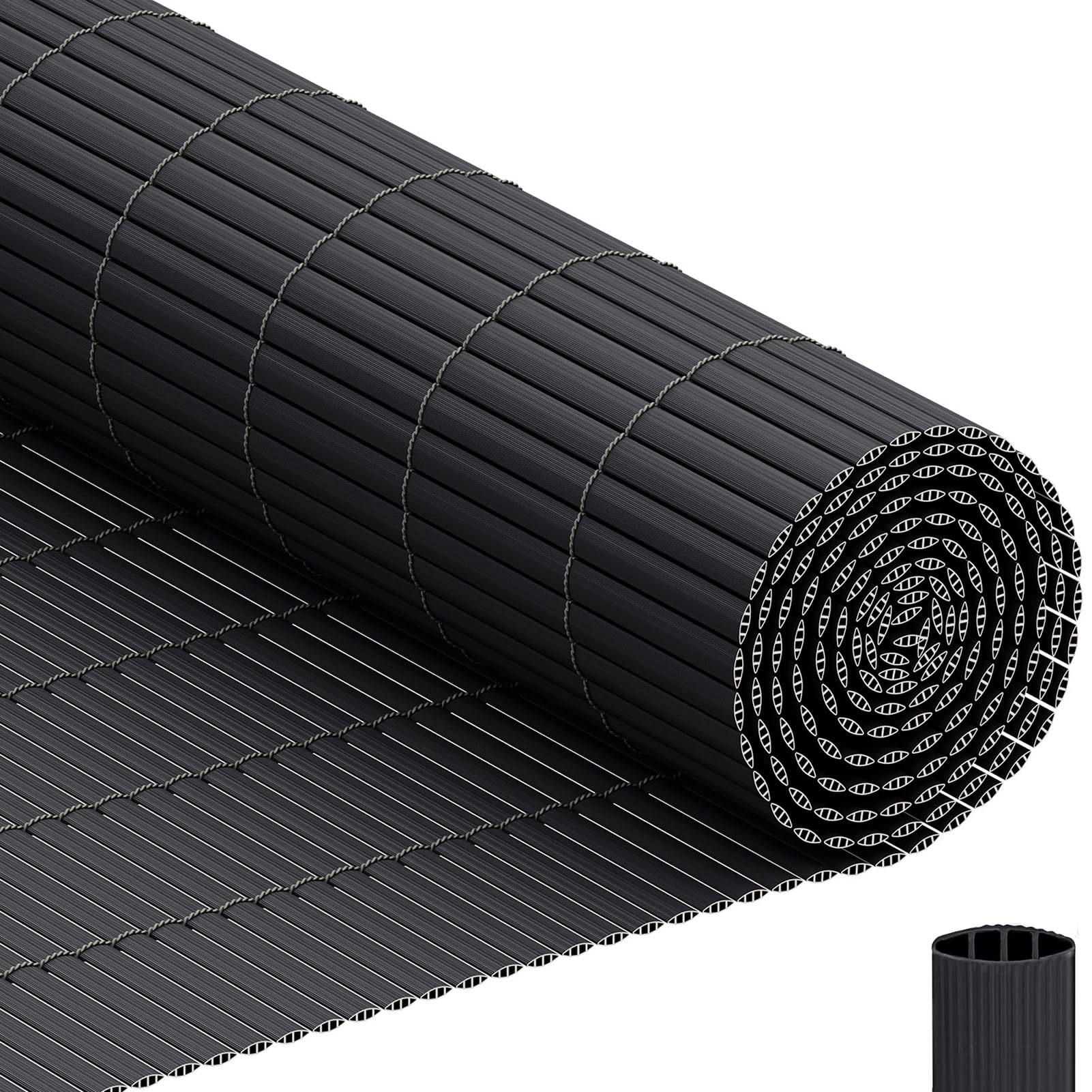 INMOZATA PVC Garden Screening 1.5m High x 3m Wide Triple Reinforcement Privacy Fence Screening, Privacy Fence Covering for Garden, Balcony, Terrace,Backyard (Grey,1.5x3m)