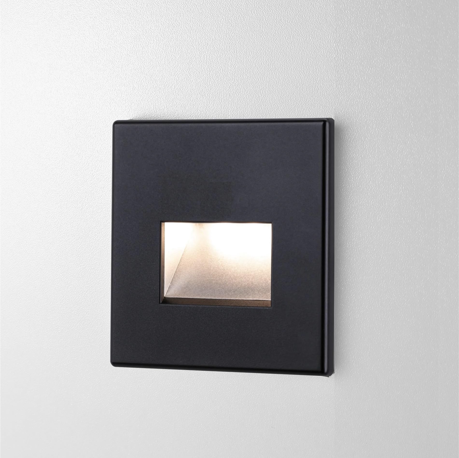 lambado® LED Treppenbeleuchtung Schwarz 1,5W | 230V Unterputz Treppenlicht Treppenbeleuchtung Innen | Wandeinbauleuchte Beleuchtung für Treppen | Treppenstufenbeleuchtung Cut