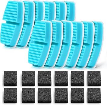 FOFNON Cat Water Fountain Filters 24 Cat Fountain Filter - ONLY for Battery Operated Cat Water Fountain - 12 Pieces of Filters + 12 Pieces Sponges of Cat Fountain Cordless