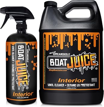 Boat Juice Interior Boat Cleaner 32oz & 1G Bundle - Boat Seat Cleaner, Boat Vinyl Cleaner Protectant, Boat Carpet Cleaner, Boat Upholstery Cleaner, Boat Cleaning Supplies Kit