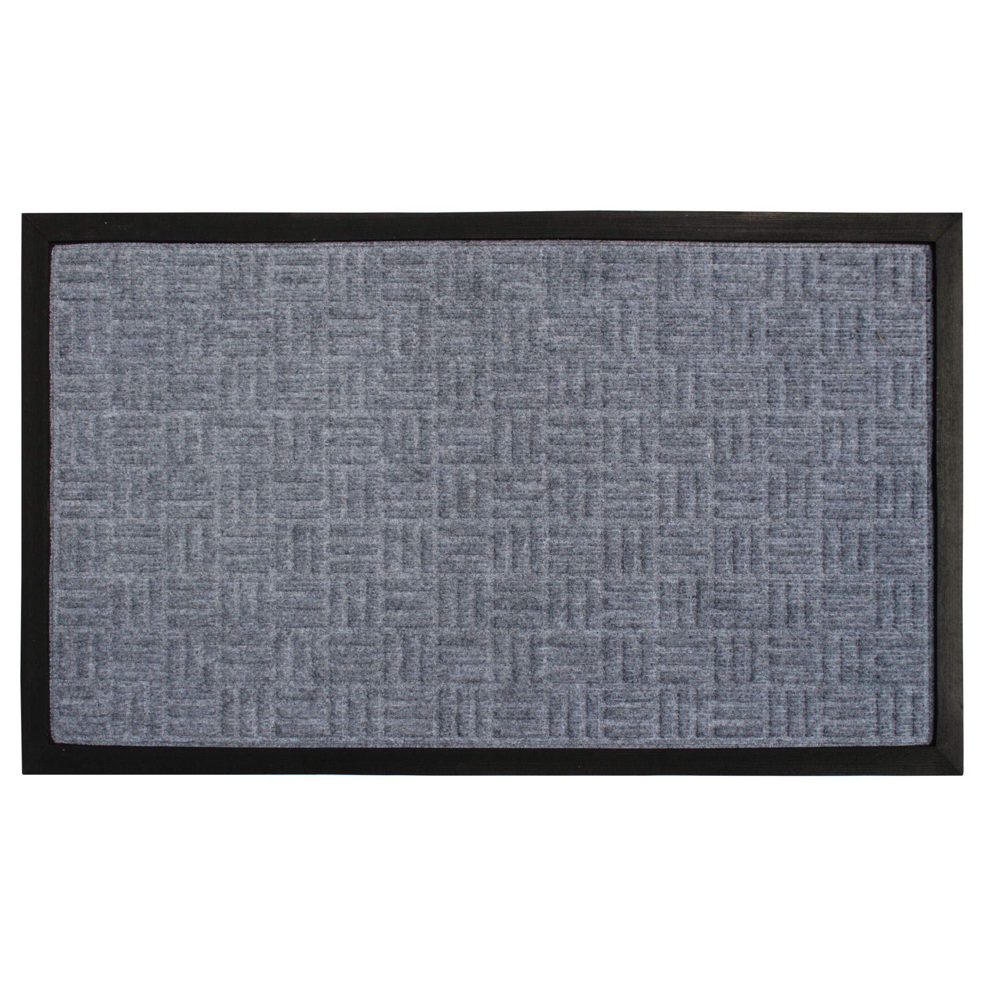 Rugsmith Light Gray Moulded Rubber Poly Patterned Doormat, 18" x 30"