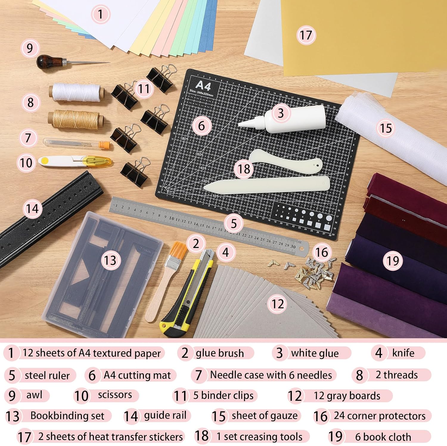 FunooFuno 92 Pcs Book Binding Kits Tools for Beginners