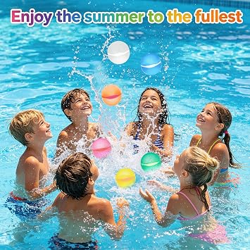 Reusable Water Balloons for Kids,24PCS Refillable Latex-Free Silicone Water Bomb with Mesh Bag, Summer Toys Beach toys Swimming Pool Party Supplies Bath Toy Outdoor Idea Gift for Kids