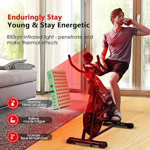 Miniatura 4 de Terapia de luz roja para cuerpo, 80 piezas de luz roja LED de 660 nm y luz infrarroja de 850 nm, dispositivo de terapia de luz roja para alivio del