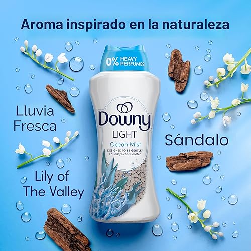 Miniatura 4 de Downy Light - Perlas potenciadoras del aroma para ropa ligera, aroma a Bruma del Océano, 24 onzas, Perlas para lavadora diseñadas para ser suaves