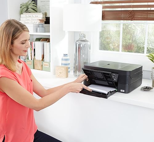 Vista 8 de Brother Impresora inalámbrica de inyección de tinta MFC-J491DW todo en una, impresora a color multifunción, impresión dúplex, impresión móvil