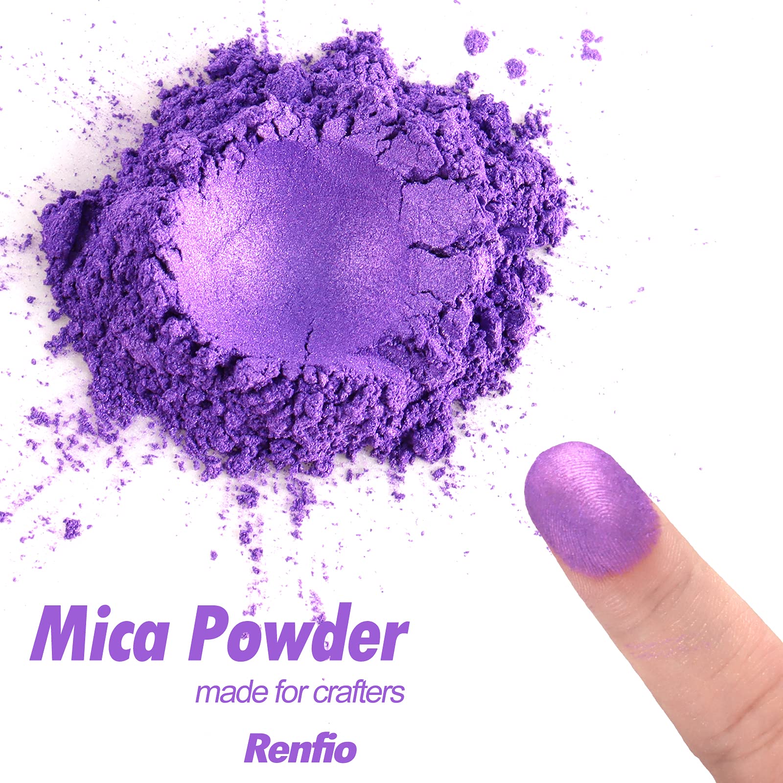 Renfio Mica Powder Pigment 3.5 Oz (100g) Natural Fine Powdered Pigments Pearl Shimmer Epoxy Resin Dye for Painting Soap Making Slime Bath Bombs - Image 2