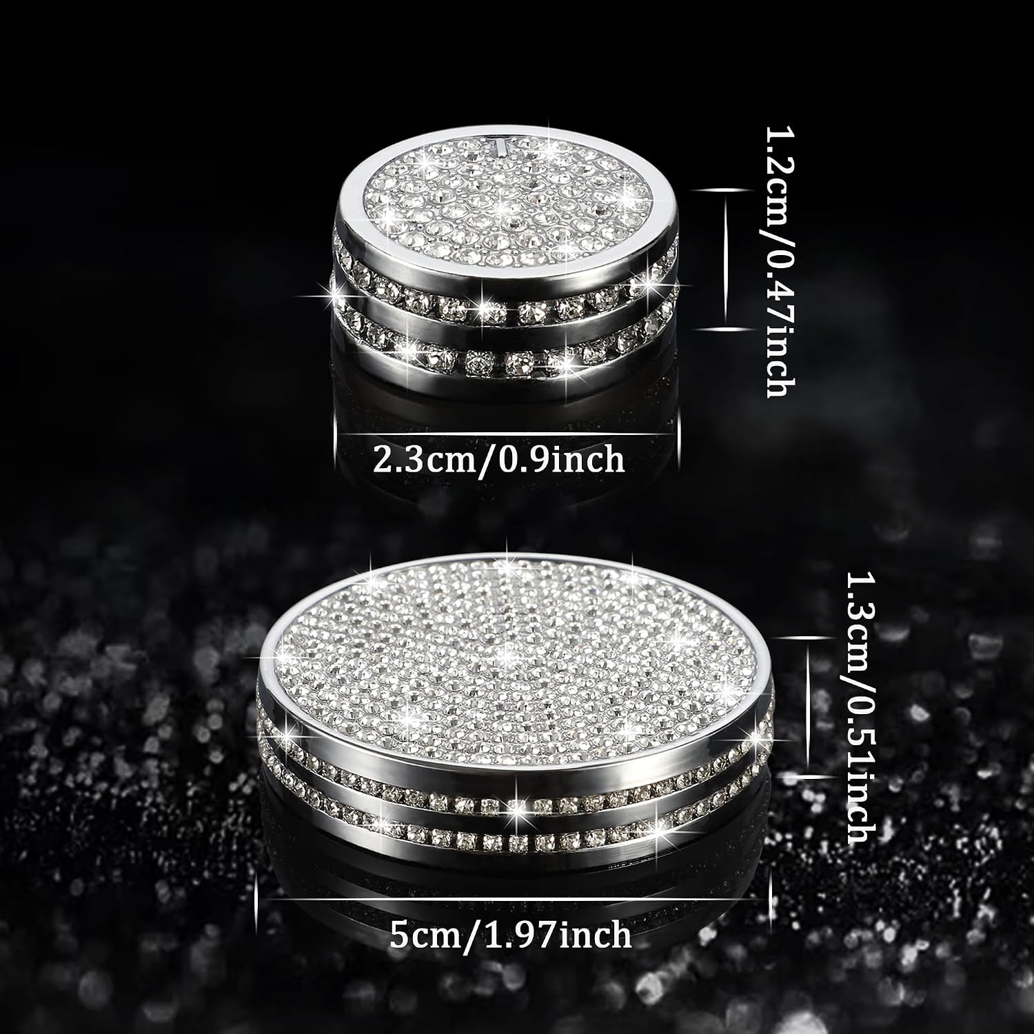 TOMALL Bling Center Console Multimedia Knob Button Cover Compatible with Audi A3 S3 2014-2020 Crystal Media Button Cover Trim Bling Interior Modification Trims for Car Accessories image 2