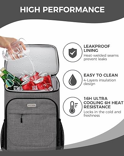 Miniatura 67 de BAGLHER Mochila Nevera Térmica Ligera Aislada - 30 Latas, A Prueba de Fugas para Almuerzo, Picnic, Senderismo, Viajes de Campamento Núcleo