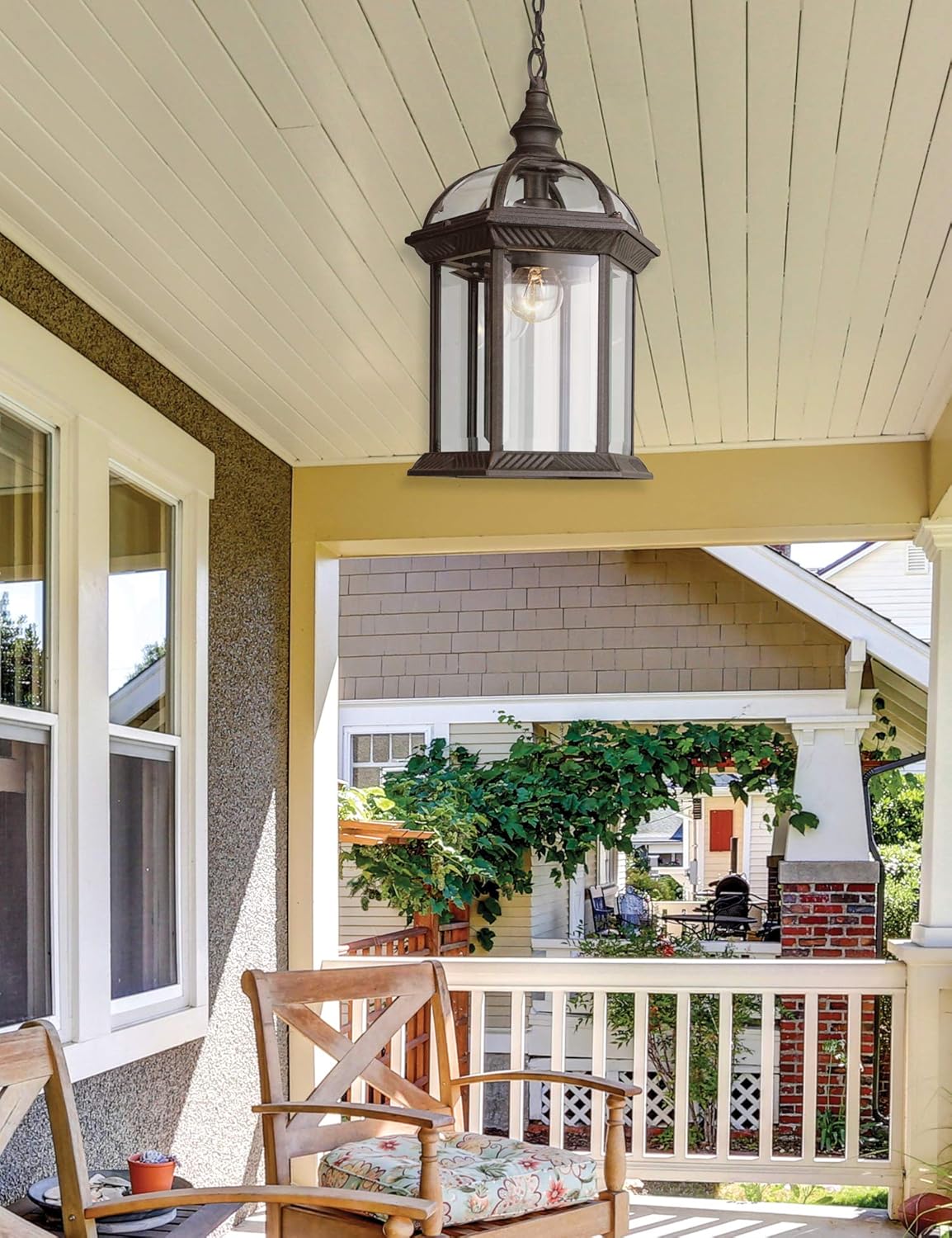 Trans Globe Lighting 4183 RT Wentworth Collection One Light Outdoor Hanging Lantern I in a Rust Finish I Traditional Style Light Fixture I