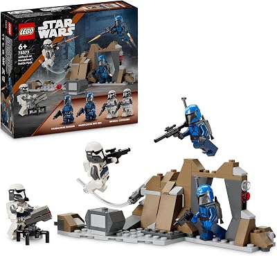 LEGO Star Wars: The Mandalorian Ambush on Mandalore Battle Pack, Building Toy for 6 Plus Year Old Boys & Girls, with 4 Character Minifigures, Small Creative Gift for Kids 75373