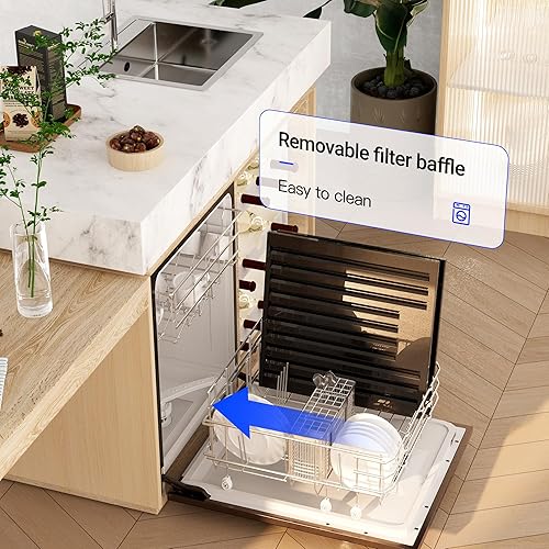 Miniatura 4 de EKON - Campana extractora para debajo del gabinete de 36 pulgadas negras, ventilación de chimenea de cocina de acero inoxidable de 900 CFM, control