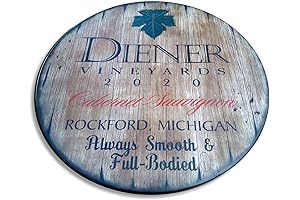 Personalized Patio Table Top, Wine Barrel Inspired, Custom Family Heirloom