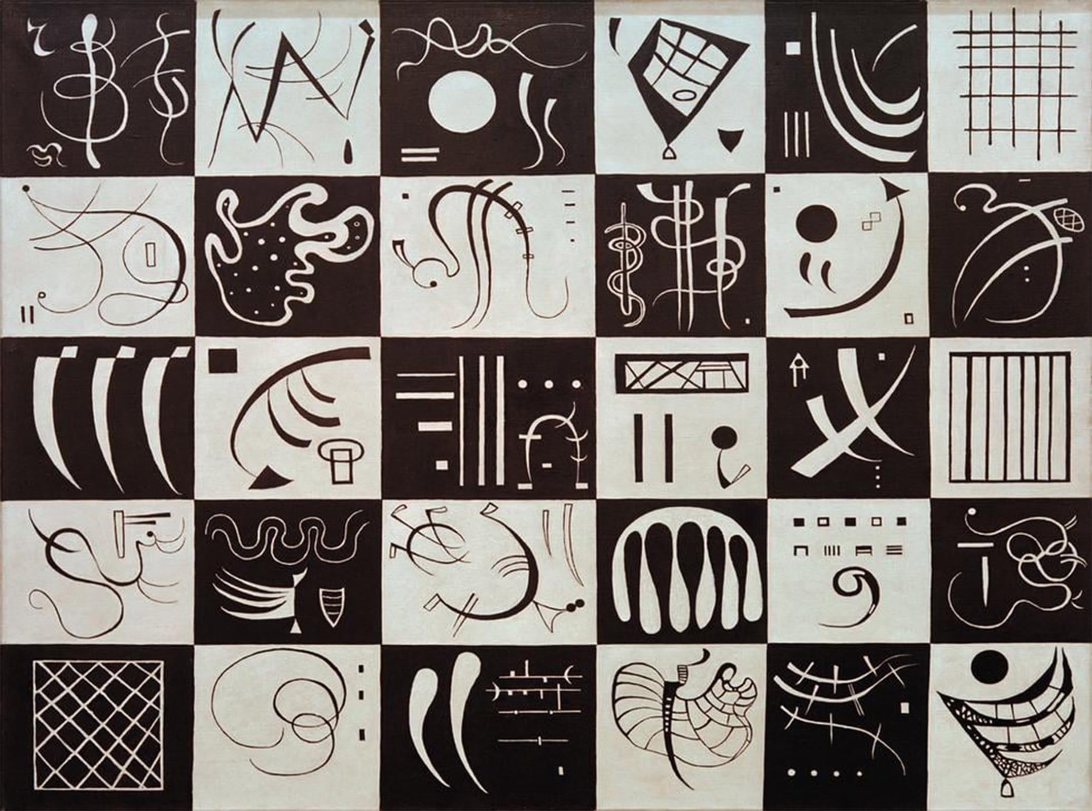 Toile Kandinsky Trente impression murale abstraite 60x90cm