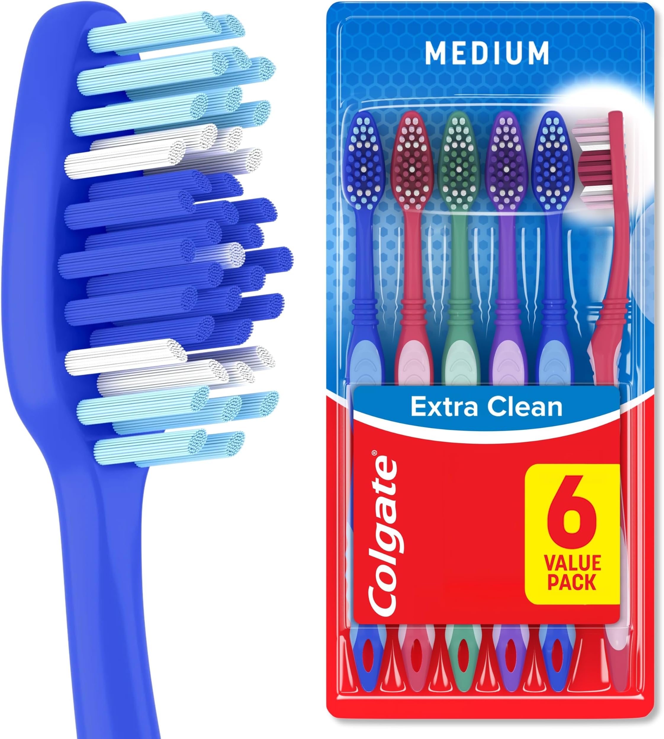 Colgate余分なクリーン歯ブラシ 6個 (x 1)