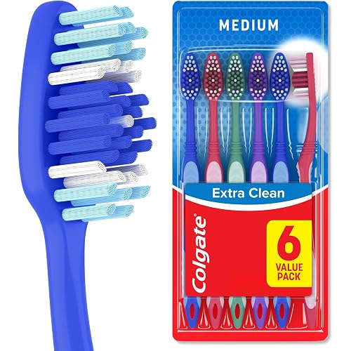 Colgate Extra Clean Medium Toothbrushes, 6 Pack