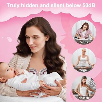Wearable Breast Pump Hands Free (2-Pack Double), Electric Lactation Massager, FDA Cleared, BPA-Free PA12, 3 Full Flanges (18/20/24mm), Hospital-Grade Suction, Invisible & Quiet, 4 Modes 15 Levels Pink