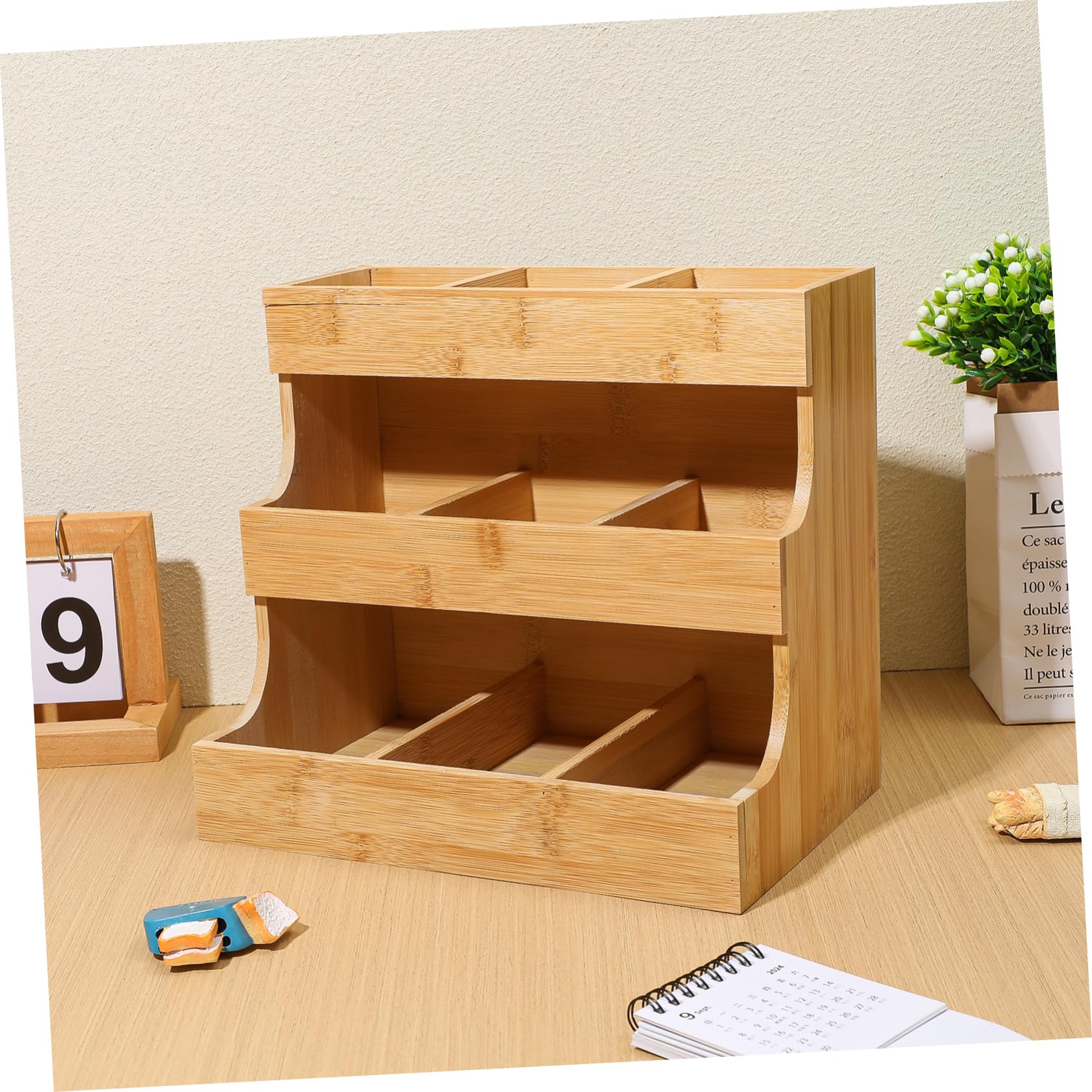 Ipetboom Estante De Almacenamiento para Bolsitas De Té Soporte De Madera para Oficina Organizador De Bolsas De Té para Guardar Cocina Estante y Azúcar