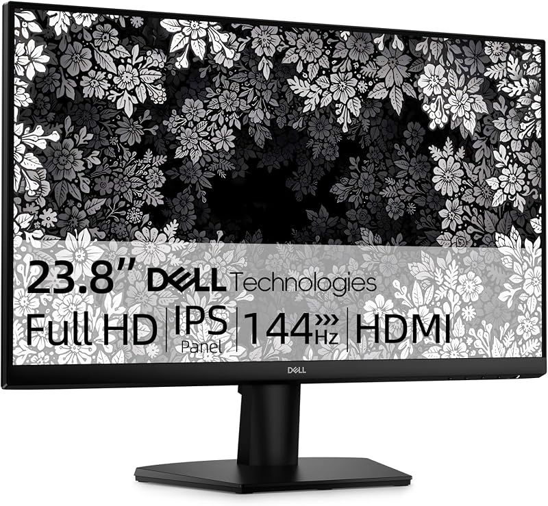 Monitor de 24 pulgadas, frecuencia de actualización de 144 Hz, FHD (1920 x 1080), pantalla IPS, AMD FreeSync, MPRT de 1 ms, pantalla antirreflejo, para oficina en casa y juegos, 2 X HDMI 1.4, bisel ultrafino, VESA, inclinación ajustable