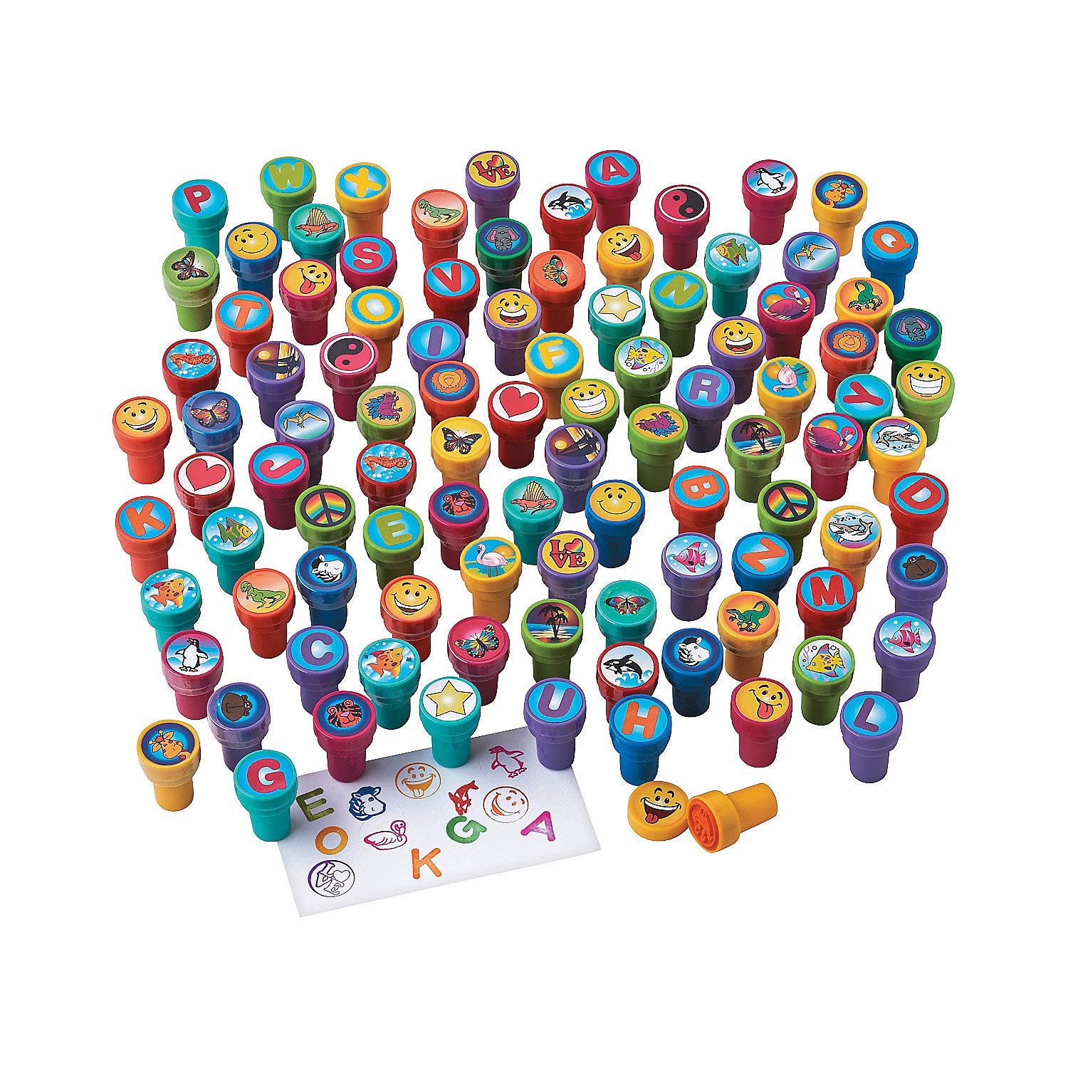 100 Assorted Stampers for Kids - Bulk Stamps - Carnival Prizes