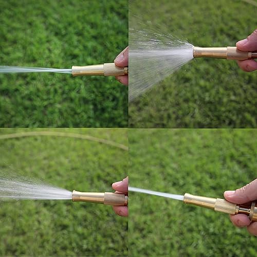 Miniatura 5 de Morvat Boquilla de manguera de jardín de latón macizo, accesorio de pulverización de potencia ajustable resistente, rociador de chorro de agua de
