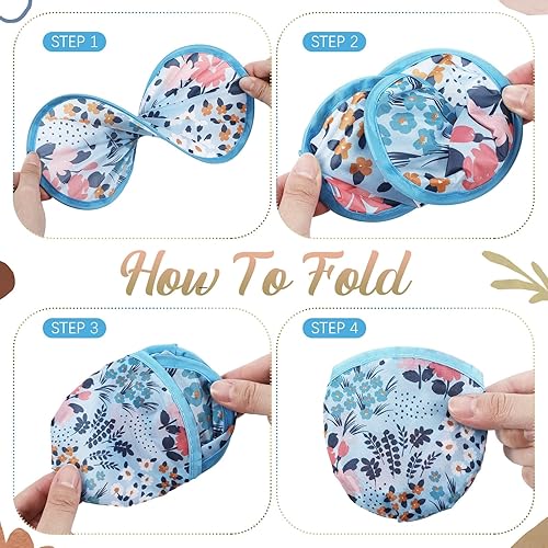 Vista 10 de Gejoy Ventilador plegable de 24 piezas de estilos abstractos, ventiladores de refrigeración compactos de mano, ventiladores redondos multifunción