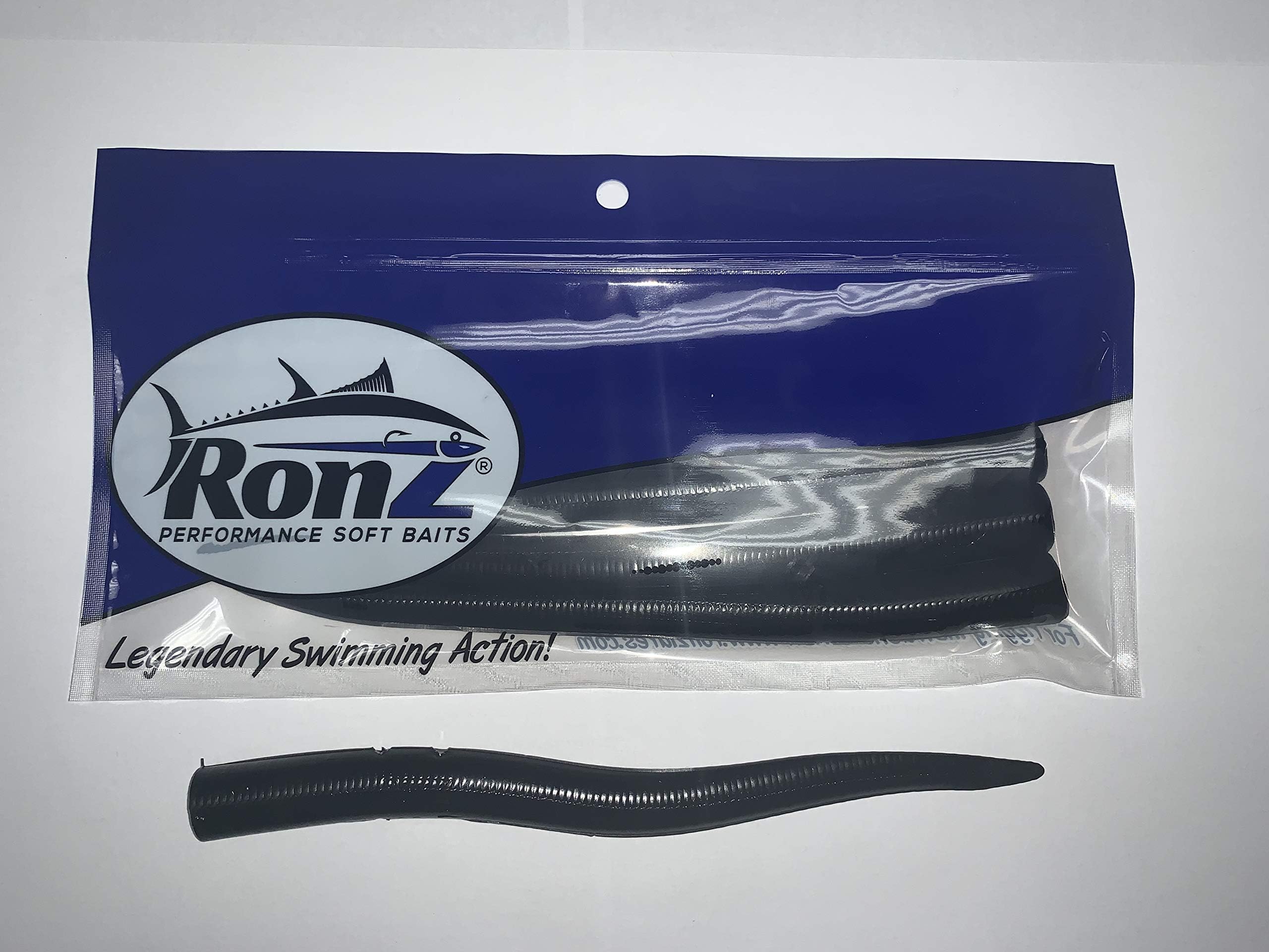 RONZ Lures 8" Replacement Tails 6ct Black Pearl