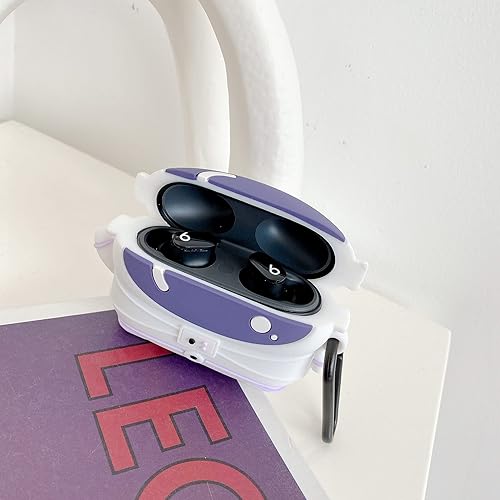 Miniatura 2 de Funda de dibujos animados 3D con llavero para mujeres, niñas, hombres y niños para Beats Studio Buds 2021, funda de astronauta morada, accesorios de