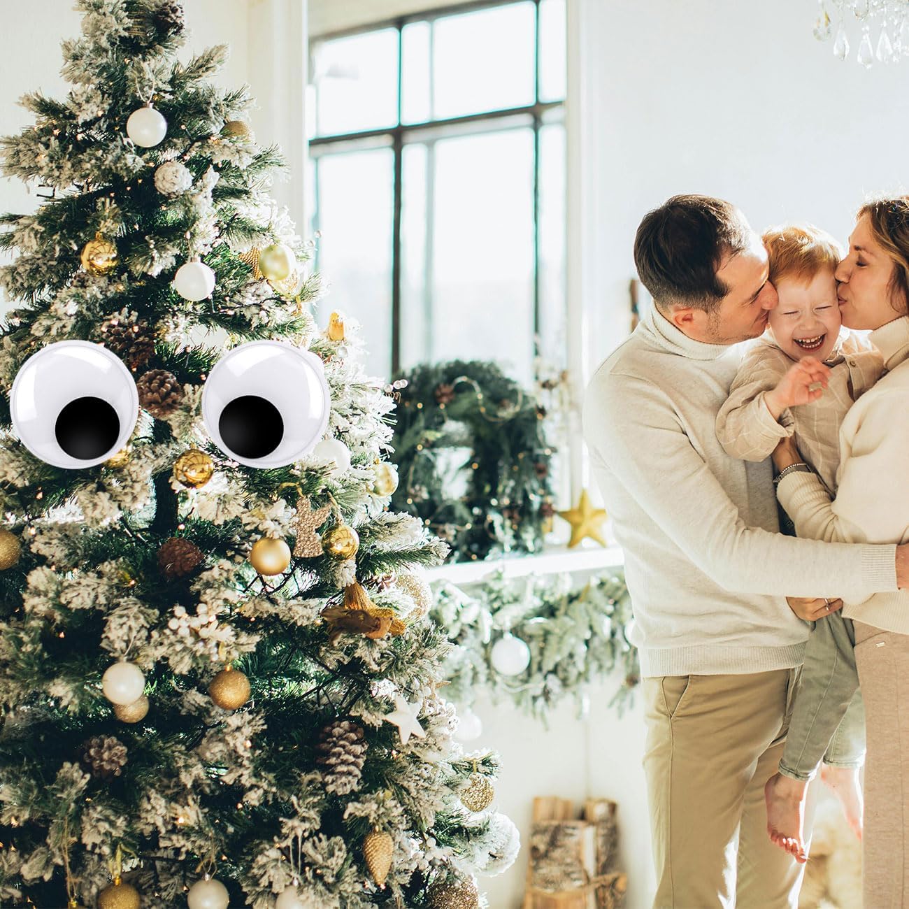 SHENGYIYISHENG Halloween Decorations 5.9 Inches Self-Adhesive Googly Eyes, Large Novelty Wiggle Eyes Stickers, Big Fake Eye for DIY Crafts and Home Decoration