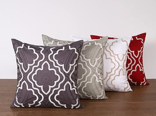 Miniatura 7 de Threadmill Funda de almohada de algodón de 18 x 18 pulgadas, juego de 2 fundas de cojín cuadradas decorativas para sofá de sala de estar, color